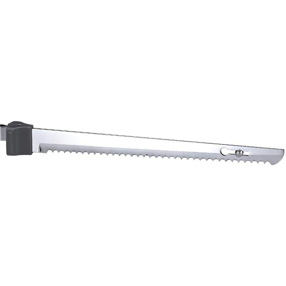 Brentwood 7-Inch White Electric Carving Knife with Stainless Steel Blades