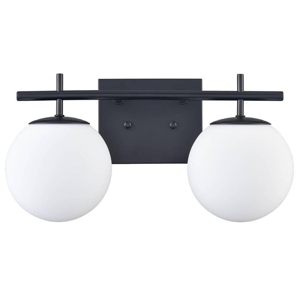 0.72 in. 2-Light Black Vanity Light with Frosted Glass Shade price history on PriceWatchPro