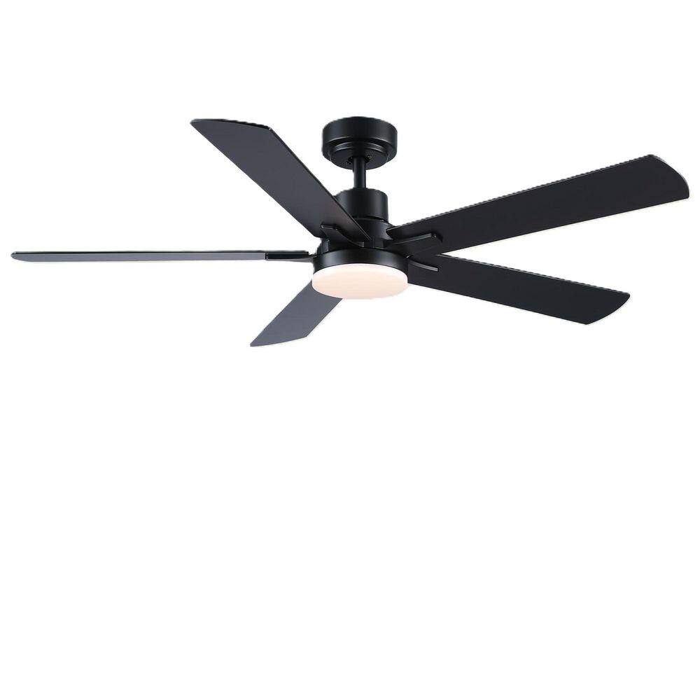 52 in. Black Indoor Lowe Profile Downrod Mount Ceiling Fan with Light, 5 Plywood Blades price history on PriceWatchPro