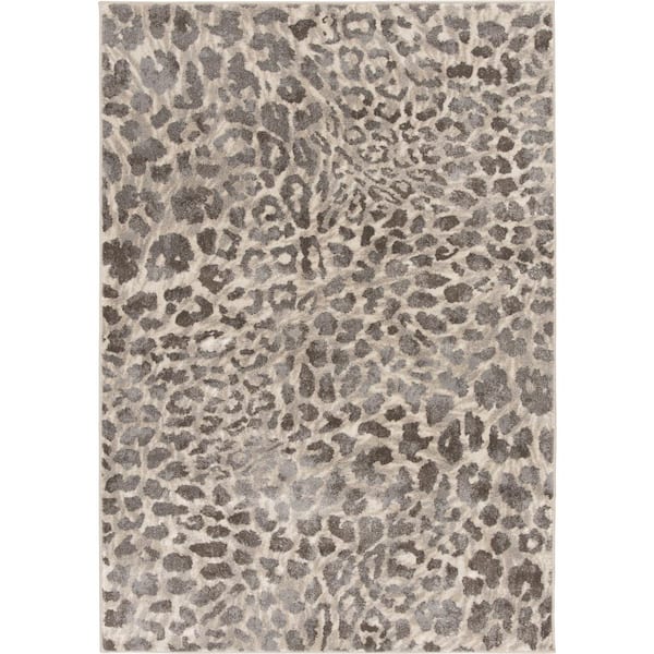 Frankfelds Beige/Grey 9 ft. 10 in. x 12 ft. 10 in. Animal Polypropylene Area Rug