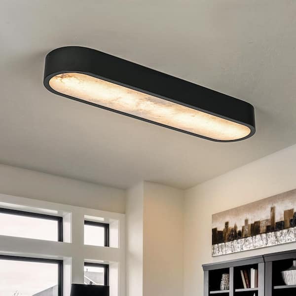 LLHZSY 23.62 in. 1-Light Black Linear Integrated LED Flush Mount Ceiling Light