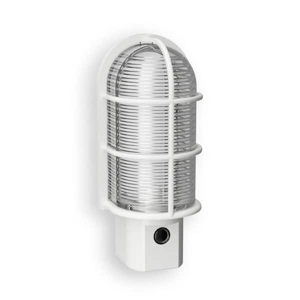 White Industrial Cage LED Night Light