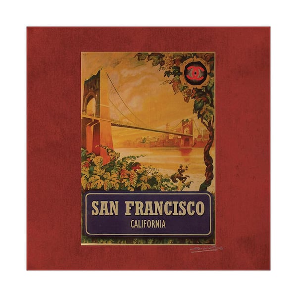 VENICE BEACH Collections Vintage Designer San Francisco Bridge by Fairchild Paris 1-Piece Unframed Abstract Poster Art Print 30 in. x 30 in.