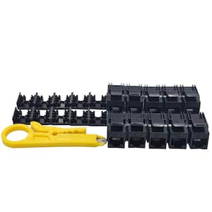 CAT6 Unshielded Punch Down Keystone Jack with Tool in Black (10-Pack)