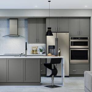 Designer Series Melvern Storm Gray 0.75 in. x 30 in. x 18 in. Melvern Decorative End Panel