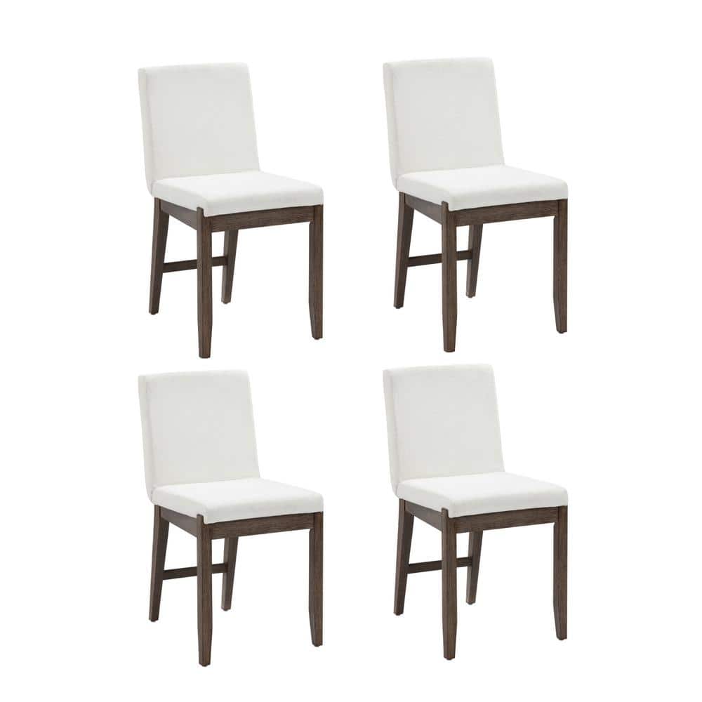 Gracie Dark Brown Linen Upholstered Dining Chair Set