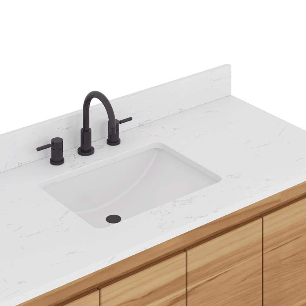 Coventry 49" Natural Teak Bath Vanity with White Stone Top