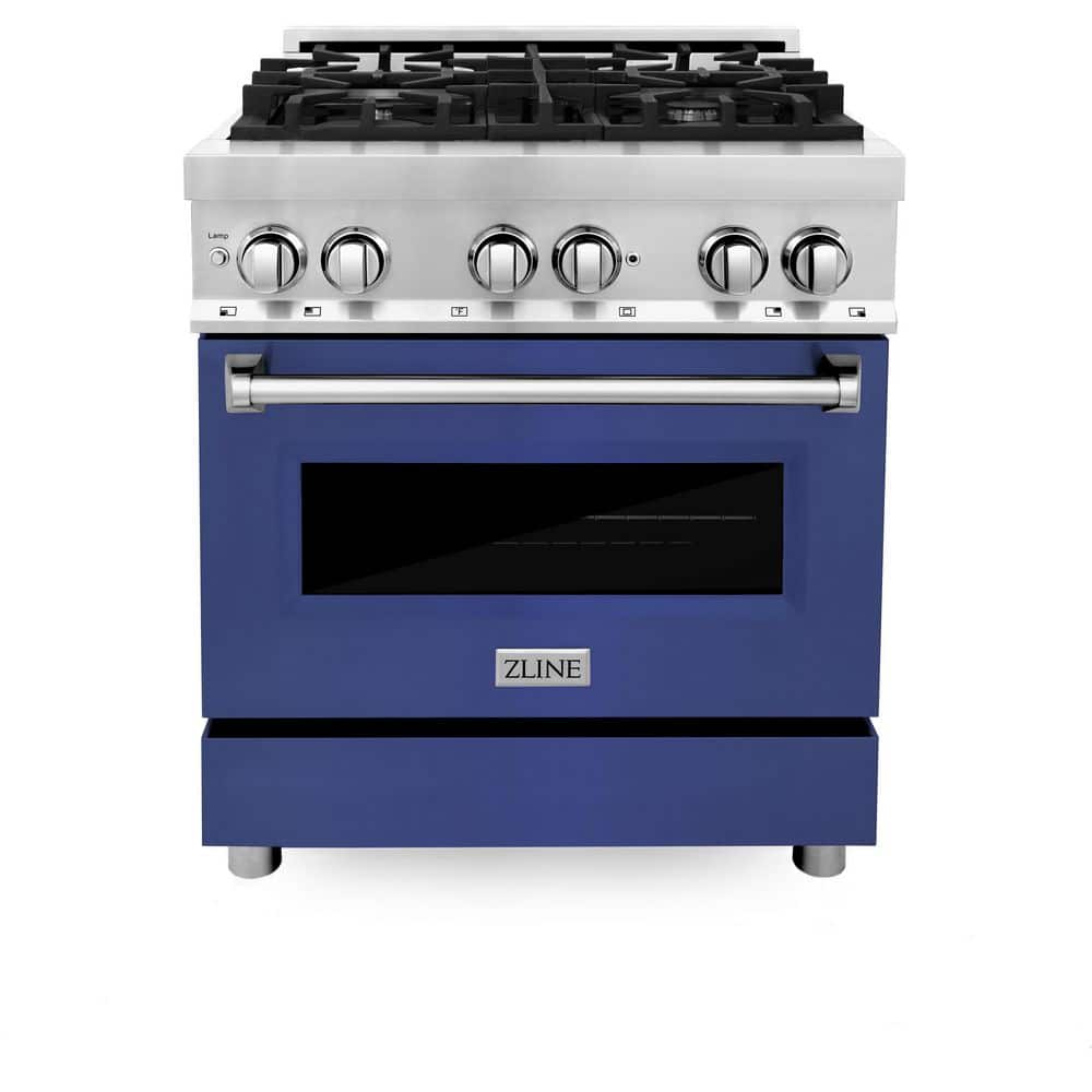 30 in. 4 Burner Dual Fuel Range with Blue Matte Door in Stainless Steel price history on PriceWatchPro