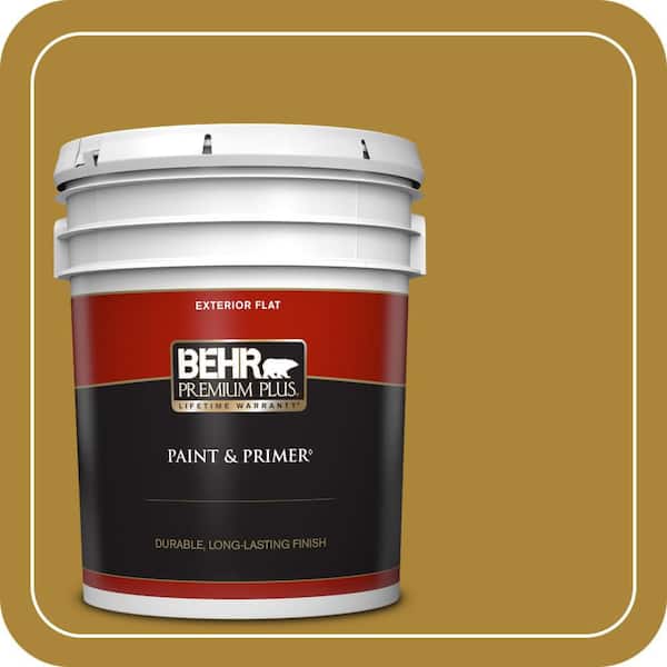 BEHR PREMIUM PLUS 5 gal. #S-H-370 Garden Sprout Flat Exterior Paint & Primer