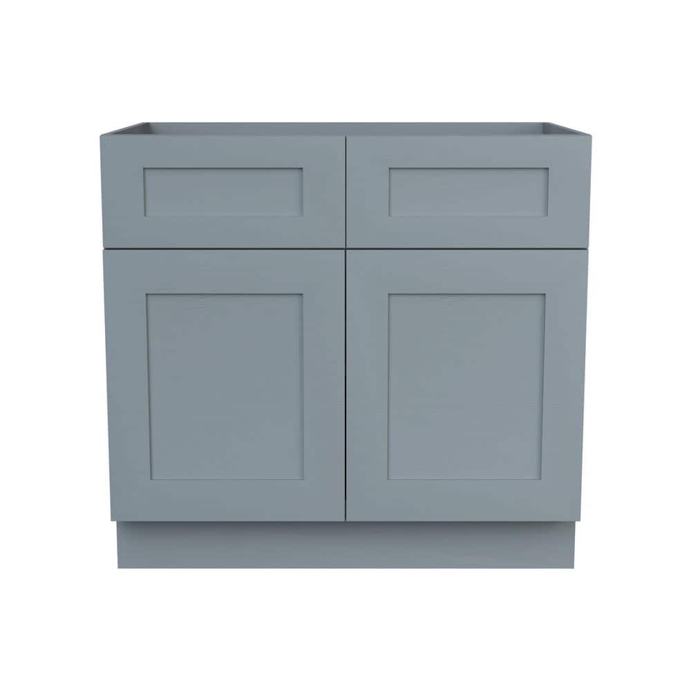 36 in. W x 24 in. D x 34. 5 in. H Ready to Assemble Floor Base Kitchen Cabinet in Gray with 2 Drawers and 2 Doors price history on PriceWatchPro