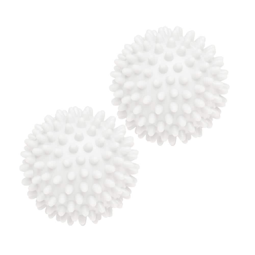 White Hypoallergenic Plastic Dryer Balls, 2.5-inch, 2-Pack