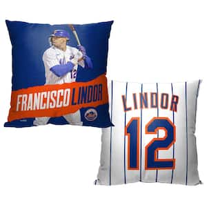 MLB Mets 23 Francisco Lindor Printed Polyester Throw Pillow 18 X 18
