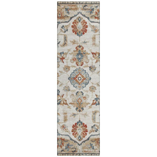 Chantille Machine Washable Indoor/Outdoor Abstract ACN2793 Linen 2 ft. x 7 ft. Runner Rug