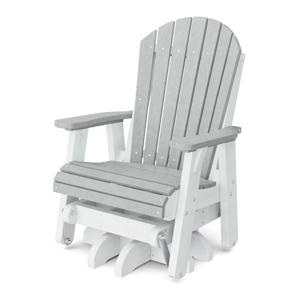 Heritage 1-Person Light Gray and White HDPE Plastic Outdoor Swivel Glider price history on PriceWatchPro