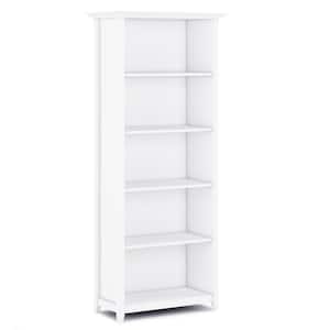 Amherst Solid wood 70 in. x 30 in. Transitional 5 Shelf Bookcase in White