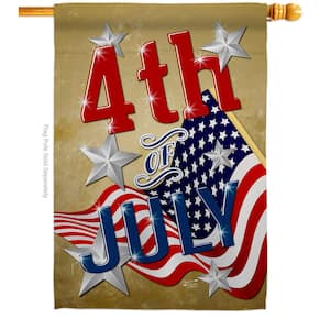 28 in. x 40 in. 4th of July Patriotic House Flag Double-Sided Decorative Vertical Flags