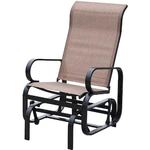 Grey PatioPost Outdoor 2 Seat Loveseat Glider Bench ChairTextilene Mesh Fabric Superior Aluminum Frame Grey Mocha 