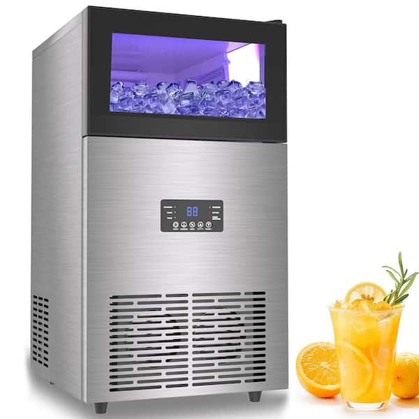 15 in. 130 lb. Commercial Freestanding /Built-In Full Size Cubes Ice Maker Machine in Stainless Steel with Accessories