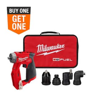M12 FUEL 12V Lithium-Ion Brushless Cordless 4-in-1 Installation 3/8 in. Drill Driver with 4 Tool Head (Tool-Only)