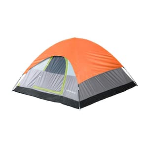 Powell 3-Person 3 Season Dome Camping Frame Tent, Green and Orange