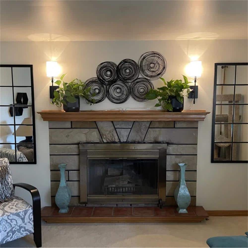 Black Metal Wall Sconce with White Fabric Shade