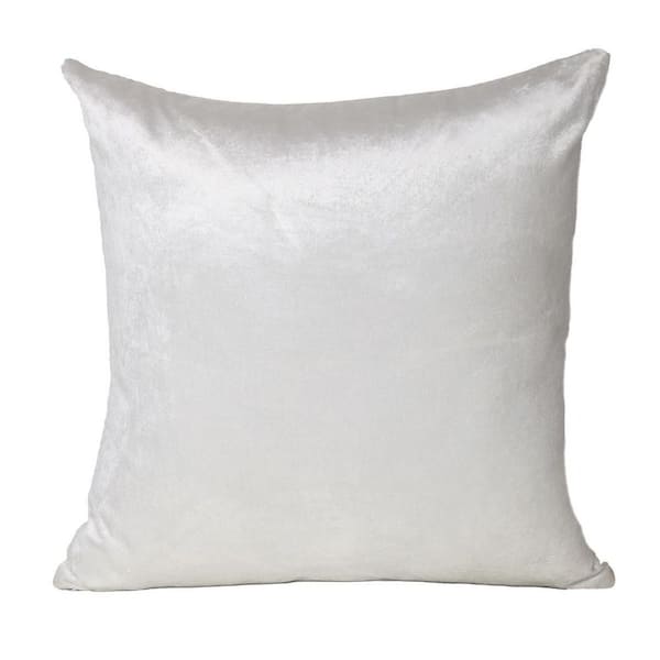 HomeRoots White Solid Polyester 18 in. x 18 in. Throw Pillow