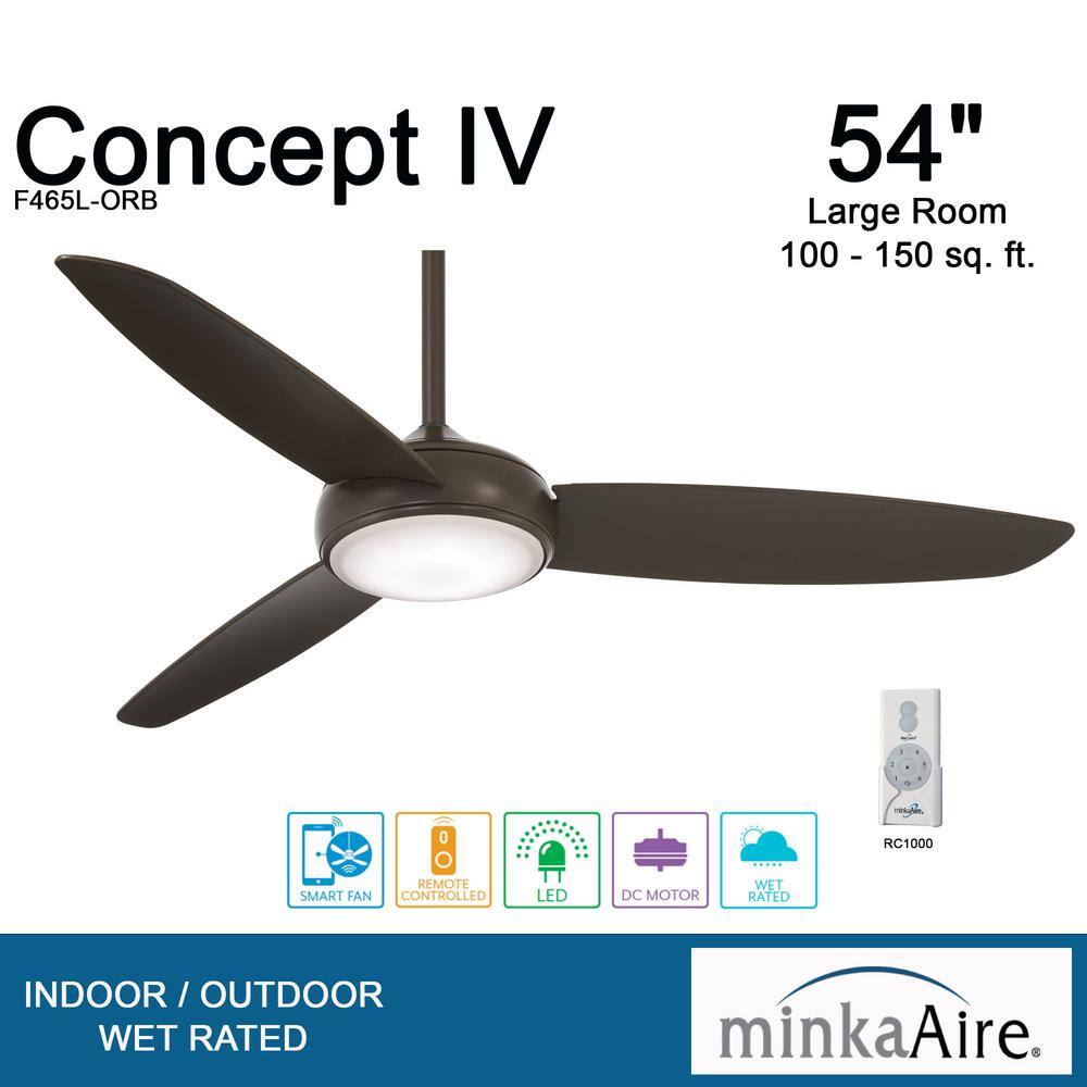 54" Smart LED Ceiling Fan in Oil Rubbed Bronze with Etched Opal Glass