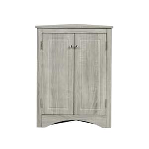 17.2 in. W x 17.2 in. D x 31.5 in. H Multi-Colored Oak Linen Cabinet Triangle Corner Storage Cabinet Adjustable Shelf