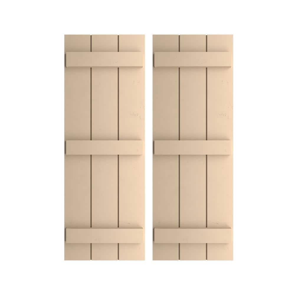 16.5 in. x 86 in. Timberthane Polyurethane 3-Board Joined Board-n-Batten Smooth Faux Wood Shutters Pair price history on PriceWatchPro