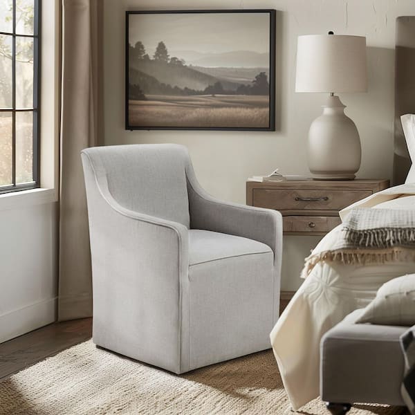 Elaine Grey Dining Armchair with Casters