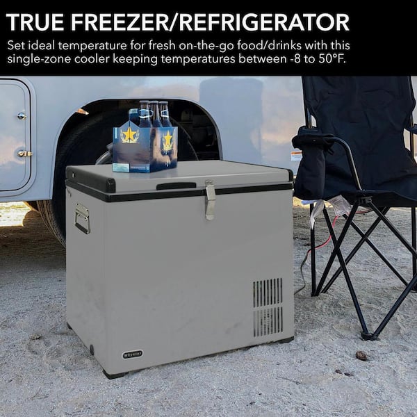 2.12 cu. ft. 65 qt Portable Freezer Car Fridge Compressor for RV AC / DC 12V / 24V Gray