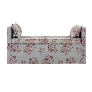 Amelia Light Gray 52.8 in. 100% Linen Bedroom Bench Backless Upholstered