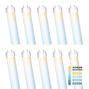 18-Watt 4 ft. G13 Type AB T8 Plug and Play Or T8/T12 Ballast Bypass Linear LED Tube Light Bulb Selectable White(10-Pack)