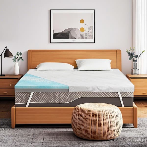 Firm 3 in. Full Gel Memory Foam Mattress Topper with Ice Silk Cover