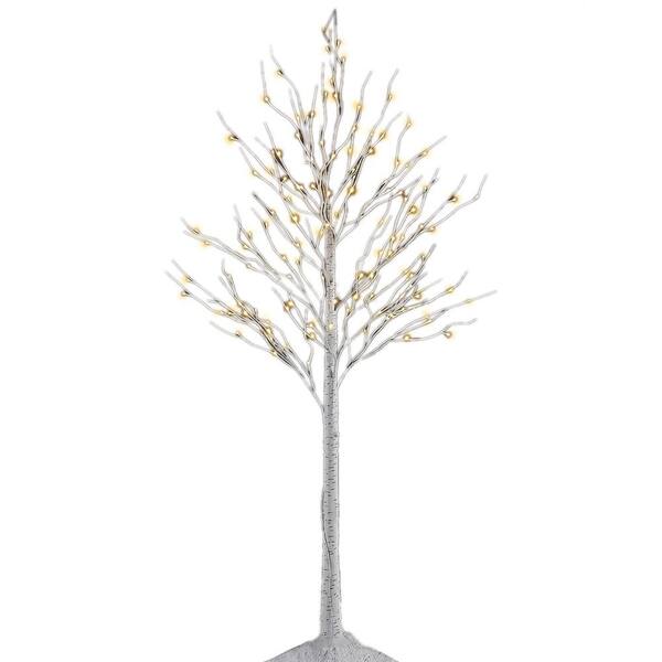 proHT 8 ft. 3-Watt Birch Tree with 132 Warm LED Lights