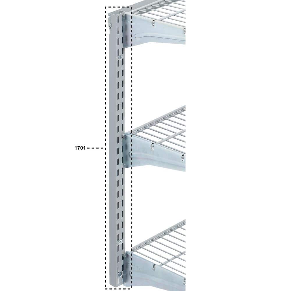 63" Gray Steel Wall-Mounted Modular Garage Organizer