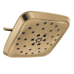 4-Spray Patterns 1.75 GPM 7.69 in. Wall Mount Fixed Shower Head with H2Okinetic in Lumicoat Champagne Bronze