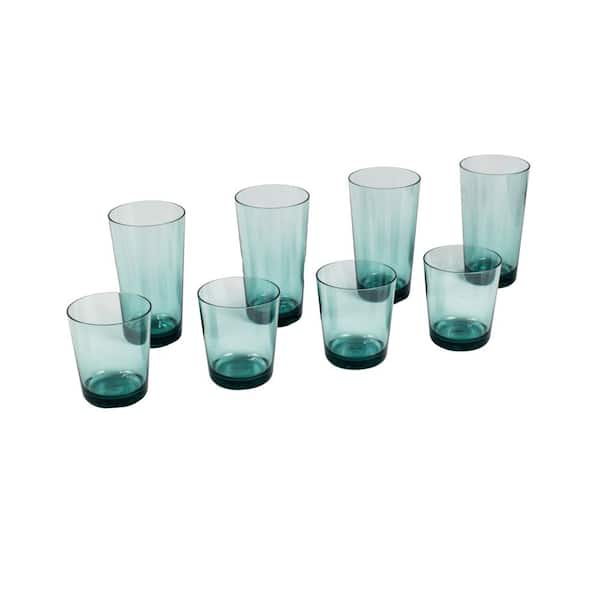 Simple 21 oz. Green Acrylic Drinkware Set (Set of 8)