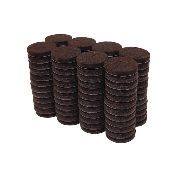 Everbilt 1 in. Brown Round Felt Heavy Duty Self-Adhesive Furniture Pads (96-Pack)