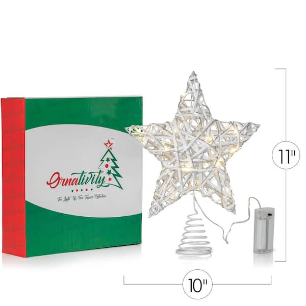 Light Up Silver Star Tree Topper