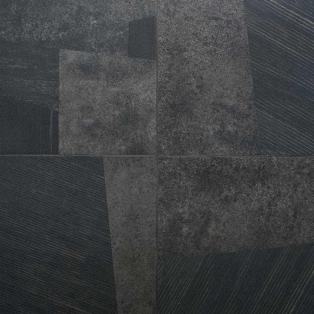 Ivy Hill Tile Rumor Black 23.62 in. x 23.62 in. Matte