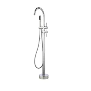 2-Handle Freestanding Tub Faucet with handheld shower in. Chrome