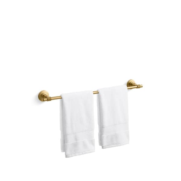 Torrington 24 in. Wall Mounted Single Towel Bar in Vibrant Brushed Moderne Brass