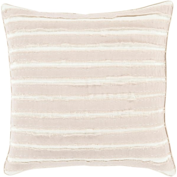 Livabliss Aristaios Beige Striped Polyester 20 in. x 20 in. Throw Pillow