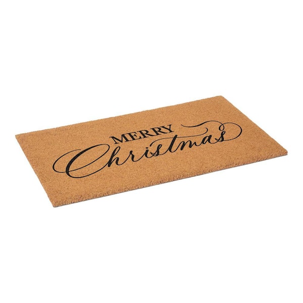 Calloway Mills Black Christmas Calligraphy Doormat, 24