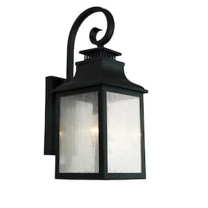 Morgan 1-Light Imperial Black Outdoor Wall Lantern Sconce