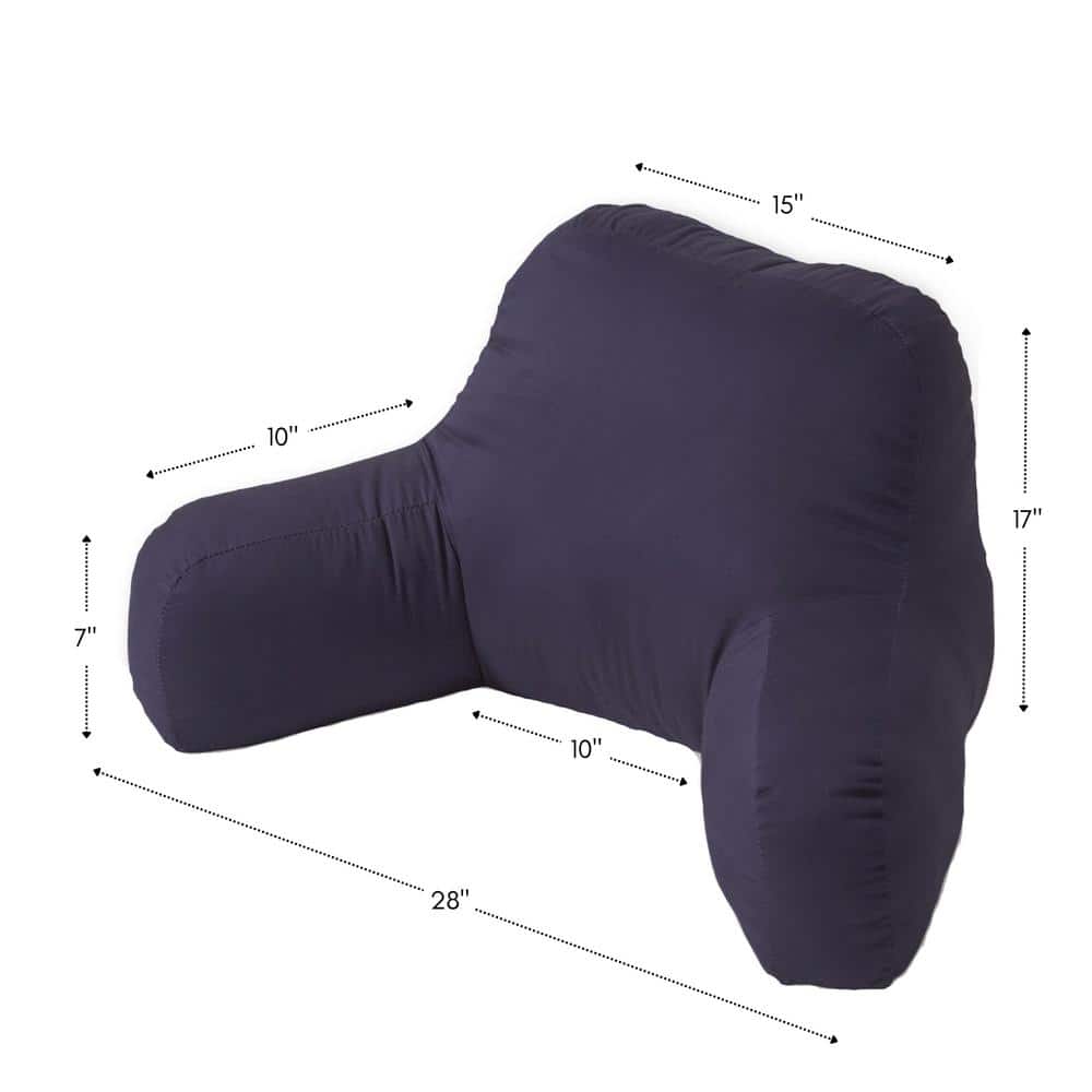 Navy Plush Cotton Duck Bed Rest Lounging Pillow