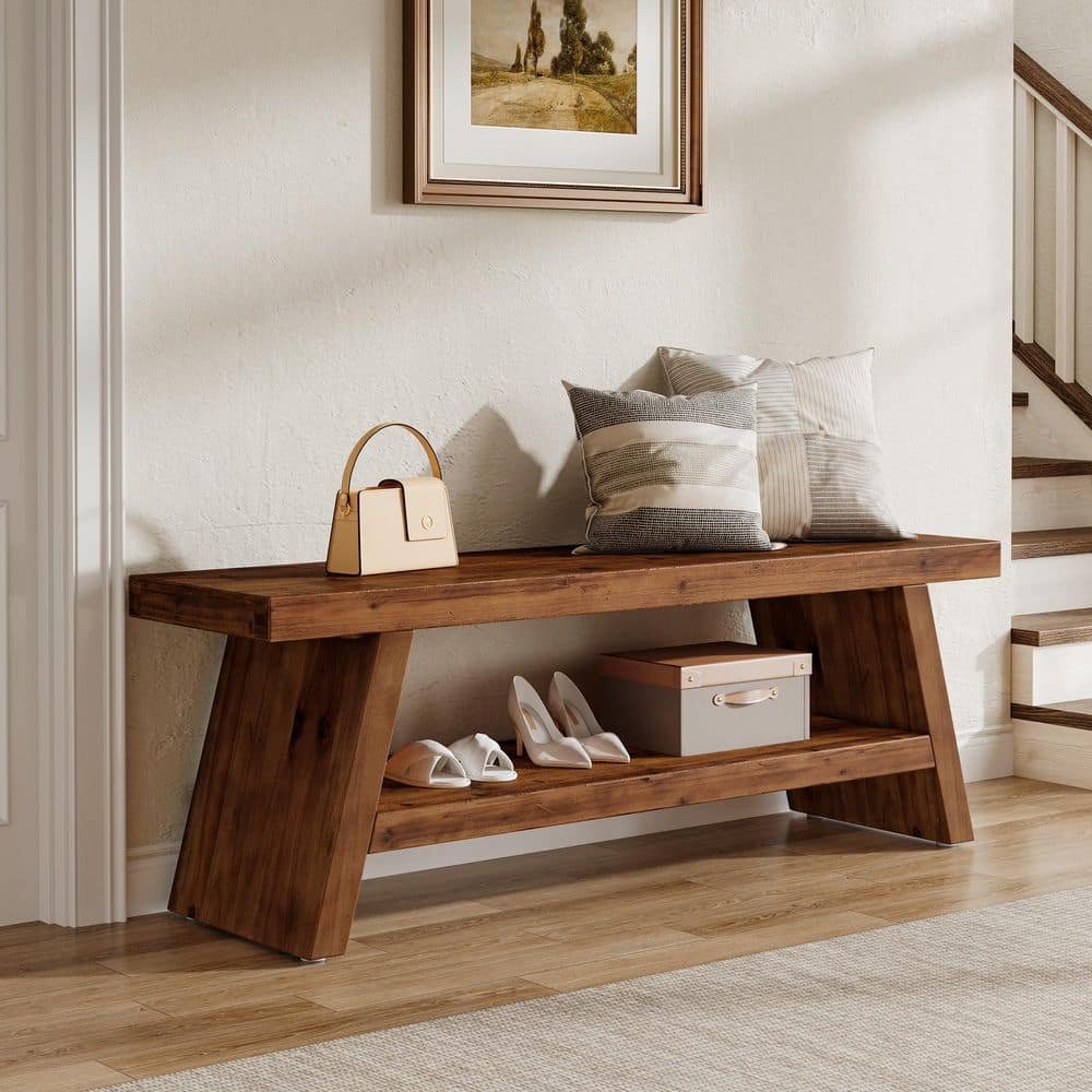 〆1/31 WHITE_WOOD_BENCH #3 Bush Home Woodland 40W Entryway Bench with Doors
