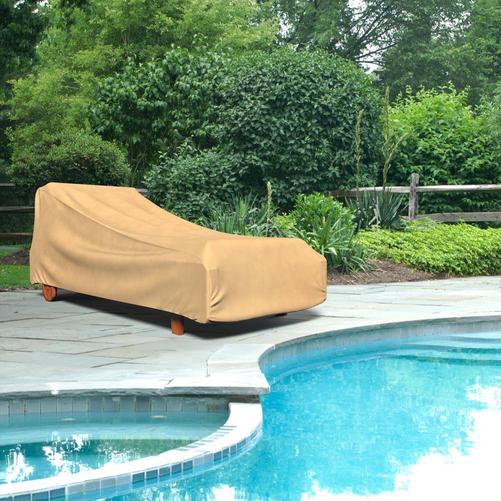 Medium Tan Waterproof Outdoor Chaise Lounge Cover