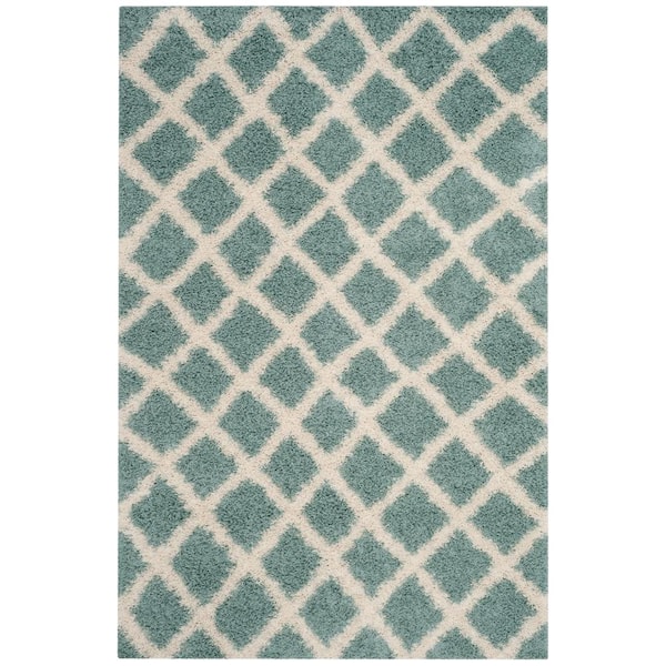 SAFAVIEH Beverley Seafoam/Ivory 5 ft. x 8 ft. Geometric Area Rug
